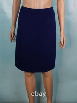 ST. JOHN Collection Knits Royal Blue Jacket & Skirt Suit Size L 12 10 14 Buttons
