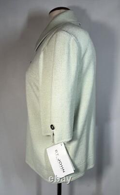 ST JOHN Collection Santana Knit Pantsuit Set Mint Green NWT Jacket 10 Pants 8