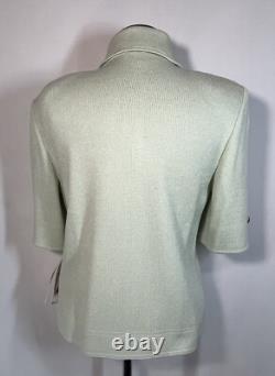 ST JOHN Collection Santana Knit Pantsuit Set Mint Green NWT Jacket 10 Pants 8