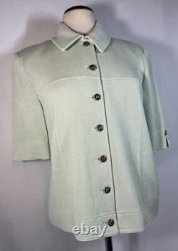 ST JOHN Collection Santana Knit Pantsuit Set Mint Green NWT Jacket 10 Pants 8
