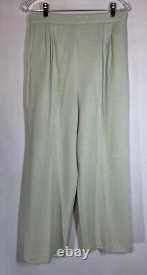 ST JOHN Collection Santana Knit Pantsuit Set Mint Green NWT Jacket 10 Pants 8