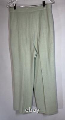ST JOHN Collection Santana Knit Pantsuit Set Mint Green NWT Jacket 10 Pants 8
