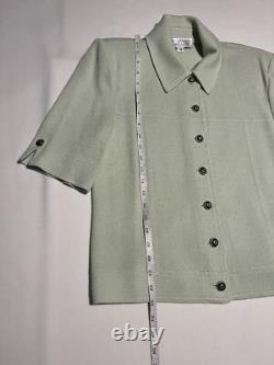 ST JOHN Collection Santana Knit Pantsuit Set Mint Green NWT Jacket 10 Pants 8