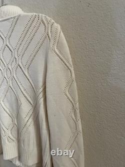 ST JOHN Collection Suit 2PC Santana Knit Cream Full Zip Jacket & Skirt Set 6 8