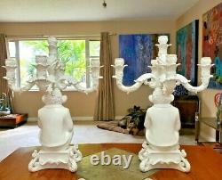 Seletti Burlesque The Wise Chimpanzee Five-Arm Candelabra, White, Set of TWO