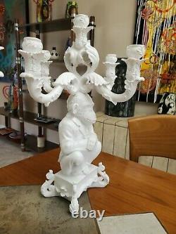 Seletti Burlesque The Wise Chimpanzee Five-Arm Candelabra, White, Set of TWO