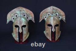 Set OF Two Medieval Ancient Greek Corinthian Helmet Steel Helmet Antique