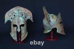 Set OF Two Medieval Ancient Greek Corinthian Helmet Steel Helmet Antique