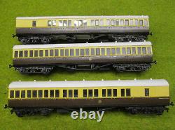 Set Of 3 Kitbuilt Great Western Coaches Brown Cream Livery Em Scale