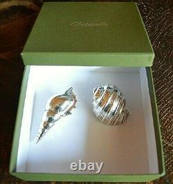 Set Of Two Christofle Paper Weights Seashell Sculptures Silver Plated Hallmarked