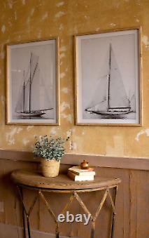 Set Of Two Framed Sailboat Prints Under Glass Multi
