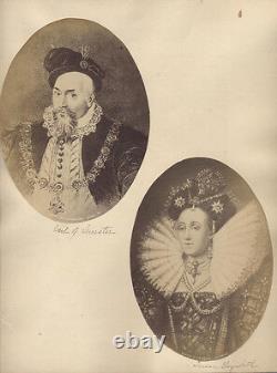 Set Of Two Oval Portraits Of Queen Elizabeth I Earl Of Leicester