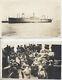 Set Of Two Photographs Of Uss Marica-view Of Ship On Water Passengers On Board