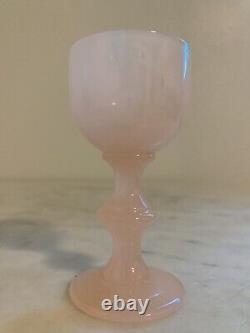 Set Of Two Portieux Vallerysthal Opalesent Pink Glass Cordials