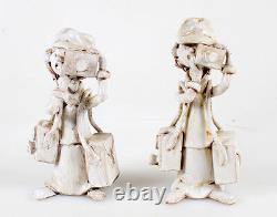 Set Of Two Pottery Statues Of Young Photographers By Dino Bencini