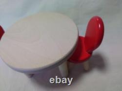 Set Of Two Red Chairs And Table Board Hennig Dollhouse Miniature