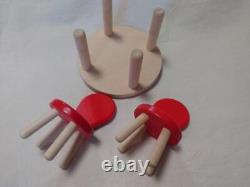 Set Of Two Red Chairs And Table Board Hennig Dollhouse Miniature