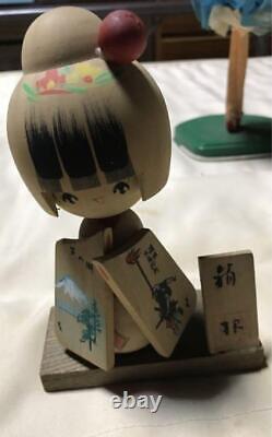 Set Of Two Showa Retro Western-Style Dolls And Hakone Kokeshi Doll