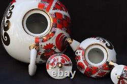Set Of Two Teapots Large & Small Red Horse Lomonosov Imperial Porcelain Facto