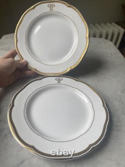 Set Of Two Vintage Plaza Hotel NYC Swid Powell Plates Dudson China England Gold