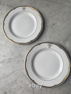 Set Of Two Vintage Plaza Hotel NYC Swid Powell Plates Dudson China England Gold