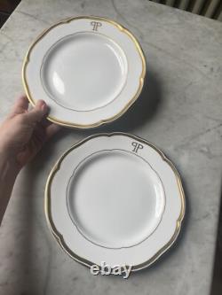 Set Of Two Vintage Plaza Hotel NYC Swid Powell Plates Dudson China England Gold
