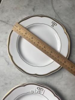 Set Of Two Vintage Plaza Hotel NYC Swid Powell Plates Dudson China England Gold