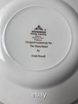 Set Of Two Vintage Plaza Hotel NYC Swid Powell Plates Dudson China England Gold