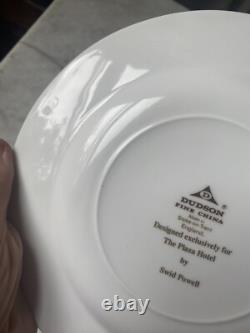 Set Of Two Vintage Plaza Hotel NYC Swid Powell Plates Dudson China England Gold