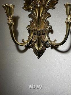 Set Of Two Vintage Syroco #4133 Wall Sconce Candle Holders Hollywood Regency