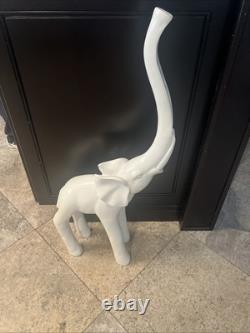 Set Of Two Vintage Wooden Elephants