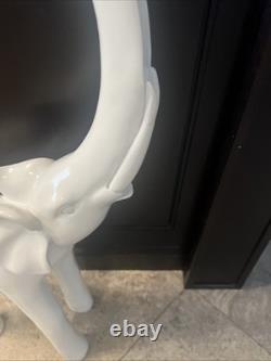 Set Of Two Vintage Wooden Elephants
