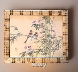 Set Of Two Wang Xuetao 1903-82 Birds And Blooms Framed Casein Watercolor Prints