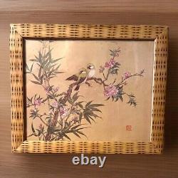 Set Of Two Wang Xuetao 1903-82 Birds And Blooms Framed Casein Watercolor Prints