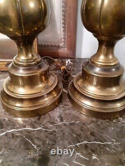 Set Of two Large Vintage Brass lamps By Wescal Mid Century Lamps