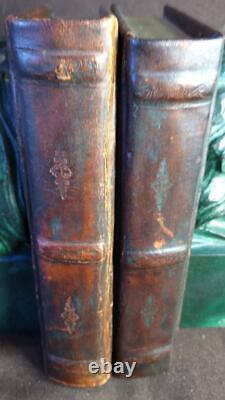 Set Pair of 2 Two Bookends Beethoven & Liszt Leather Books Statue Busts Metal