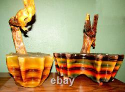 Set Two 2 Driftwood Wax Candles True Vintage 1970s UNUSED Hippie San Francisco