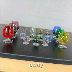 Set of 17 Multi Color Snifter Cocktail Glasses in Two Sizes