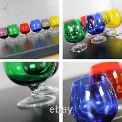 Set of 17 Multi Color Snifter Cocktail Glasses in Two Sizes