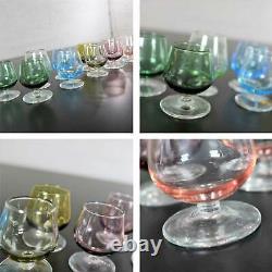 Set of 17 Multi Color Snifter Cocktail Glasses in Two Sizes