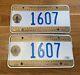 Set Of Two 1985 50th Presidential Inaugural Washington Dc License Plates #1607