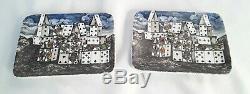 Set of TWO Rare Fornasetti Milano House of Cards Tray Dish Trinkets Original