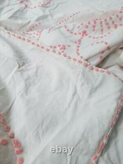 Set of TWO matching Vintage Chenille Hobnail Bedspreads Ruffles Pretty Coverlet