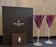 Set Of Two (2) Nib Waterford Crystal Amethyst Lismore 9 1/4 Fluted Champagne