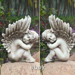 Set of Two 20 Tall Sitting Magnesium Cherub Statues Thomas & James