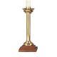 Set Of Two Altar Candlesticks Brass With Wood Base 10h 4sq Base 7/8 Dia Socket