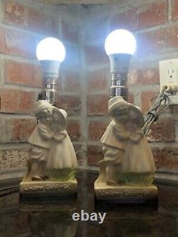 Set of Two Antique German Children's Table Lamps Early 1960's