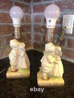 Set of Two Antique German Children's Table Lamps Early 1960's