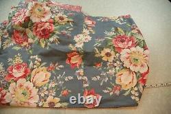 Set of Two Custom Ralph Lauren Kimberley Blue Floral Fabric Panels 21 x 172