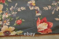 Set of Two Custom Ralph Lauren Kimberley Blue Floral Fabric Panels 21 x 172
